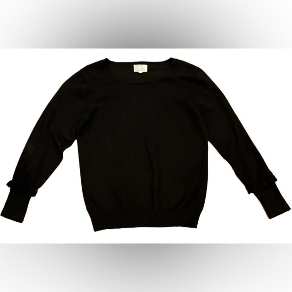 Black sweater frill and pearl sleeves by western collection medium